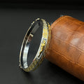 Silver Mens Kada Silver Gold Polish CNC Jaqaur DS 2