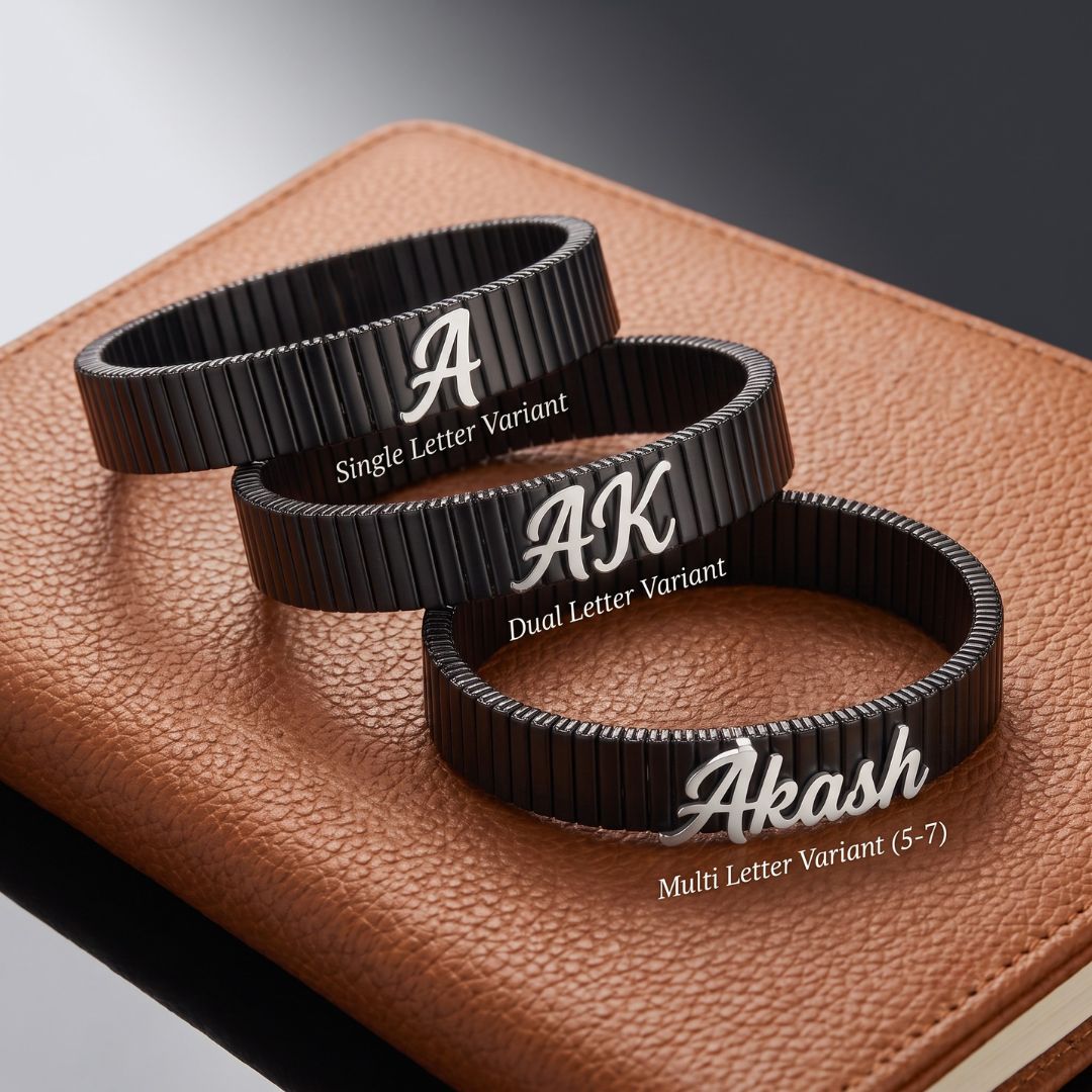 Silver Customised Name Bracelet 925 ( Free Size)